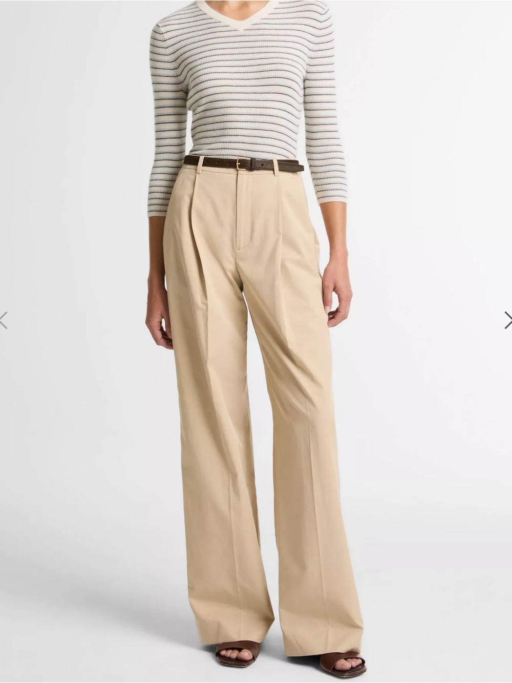 Vince Beige Wide-Leg Trousers